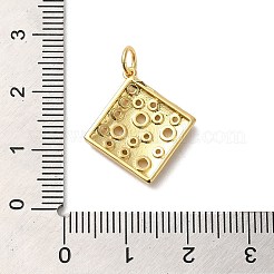 真鍮チャーム  長持ちメッキ  カドミウムフリー＆鉛フリー  ひし形チャーム  ゴールドカラー  20x19x2.8mm  穴：3.4mm&nbsp;KK-Z033-16G