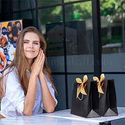 Rectangle Paper Shopping Storage Tote Bags with Ribbon&nbsp;ABAG-WH0038-58
