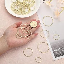 42個 3スタイル 合金 オープンバックベゼル ビッグペンダント  UVレジンDIY用  エポキシ樹脂  プレスジュエリー  リング  ゴールドカラー  21.5~42.5x22.5~44x1.5mm  14個/スタイル&nbsp;FIND-CA0005-78