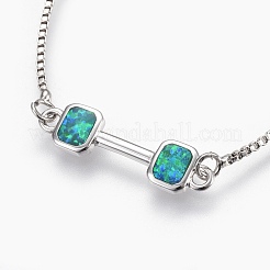Sports Theme Adjustable Synthetic Opal Bolo Bracelets&nbsp;BJEW-F356-02-P