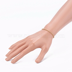 304ステンレススチールベネチアンチェーンブレスレットとネックレスセット  カニカン付き  ゴールドカラー  7-1/8インチ（18cm）および16インチ（40.5cm）&nbsp;SJEW-JS01180