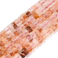 Natural Hematoid Quartz/Ferruginous Quartz Beads Strands&nbsp;G-Q606-46A-09