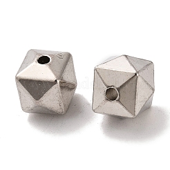 CCBプラスチックビーズ  キューブ  プラチナ  13.7x13.7x12.7mm  穴：2.4mm&nbsp;CCB-U001-46P