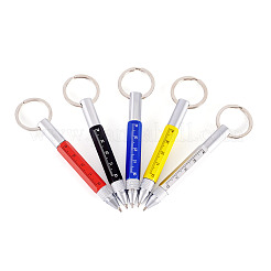 5Pcs 5 Colors Aluminum Practical 6-in-1 Keychain Pen&nbsp;AJEW-TA0002-13A