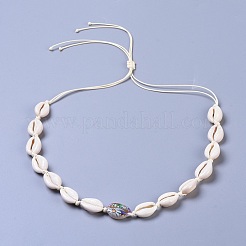 Adjustable Cowrie Shell Beaded Necklace and Bracelets Jewelry Sets&nbsp;SJEW-JS01019