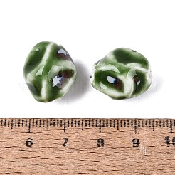 Vintage Handmade Porcelain Wrinkle Beads&nbsp;PORC-Q006-09D