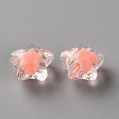 透明なアクリルビーズ  二層ビーズ  多面カット  スター  ミックスカラー  10.5x11x7mm  穴：2mm&nbsp;X-TACR-S152-01A