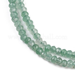 天然石ホワイトジェイドビーズ連売り  ファセットロンデル  染め  アクアマリン  4~4.5x3mm  穴：1mm  約112~121個/連  13.54''~13.98''（34.4~35.5センチメートル）&nbsp;G-Z069-01P