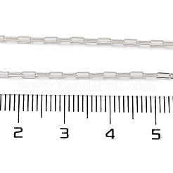 スターリングシルバーのペーパークリップチェーン925個  ハンダ付け  スプール/カード用紙なし  銀  3.5x1.5x0.3mm&nbsp;STER-P064-02S