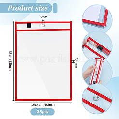 PVC ファイルポケット  長方形  レッド  330x254x1.4mm  穴：8mm&nbsp;AJEW-WH0816-487B