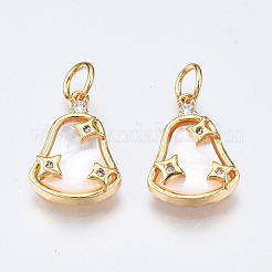 Brass Micro Pave Clear Cubic Zirconia Pendants&nbsp;KK-Q277-016-NF