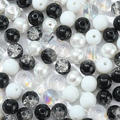 100Pcs Spray Painted Crackle Glass Beads&nbsp;GLAA-CJ0002-15