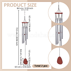 2Pcs Aluminum Tube & Wood Wind Chimes&nbsp;HJEW-GO0001-23