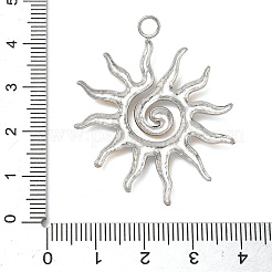 304ステンレスペンダント  太陽  ゴールデン·ステンレス鋼色  42x34x2.5mm  穴：3.5mm&nbsp;STAS-I357-01GP