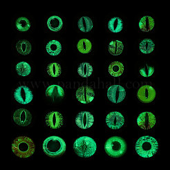 60Pcs 30 Style Luminous Glass Eyes Cabochons&nbsp;GLAA-CA0001-56