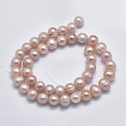 Natural Cultured Freshwater Pearl Beads Strands&nbsp;PEAR-F007-06B-01