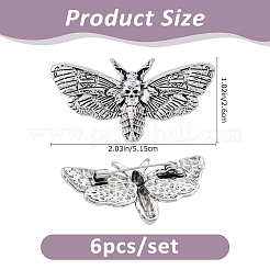 6Pcs Gothic Alloy Lapel Pins for Backpack Clothes&nbsp;JEWB-FH0002-83AS