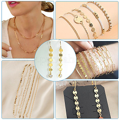 5M Rack Plating Brass Handmade Flat Sequin Chains&nbsp;CHC-SC0001-11