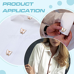 6Pcs Butterfly Alloy Rhinestone Cufflinks&nbsp;FIND-ME0003-13