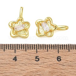 Brass Micro Pave Clear Cubic Zirconia Pendants&nbsp;KK-CBAD9DF-09G