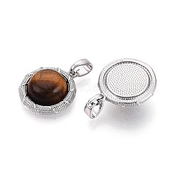 Natural Tiger Eye Pendants&nbsp;KK-N287-21P