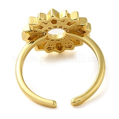 Brass Micro Pave Clear Cubic Zirconia Open Cuff Rings for Women&nbsp;RJEW-Z070-04G-03