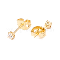 Tiny Clear Cubic Zirconia Square Stud Earrings&nbsp;EJEW-F282-33G