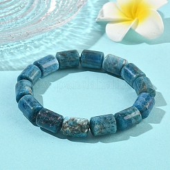 コラム天然アパタイトビーズストレッチブレスレット（女性・男性用）  内径：2.17インチ（5.5cm）&nbsp;BJEW-A148-01A-18