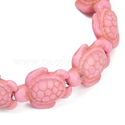 女性用トータス合成ターコイズビーズストレッチブレスレット  内径：2-1/8インチ（5.3cm）&nbsp;BJEW-JB11691