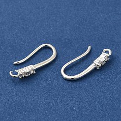 Rack Plating Brass Micro Pave Clear Cubic Zirconia Earring Hooks&nbsp;KK-A231-04S