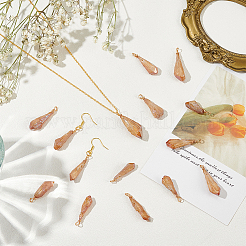 16Pcs Electroplated Raw Rough Natural Quartz Crystal Copper Wire Wrapped Pendants&nbsp;FIND-FG0003-30B
