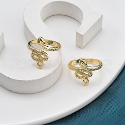 Rack Plating Brass Cuff Finger Rings for Women&nbsp;RJEW-M028-36G