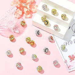 10Pcs Round Brass Enamel Beads&nbsp;KK-YW0003-59