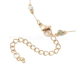 304 Stainless Steel & Faceted Round Gemstone Link Chain Bracelet Making&nbsp;AJEW-JB01346