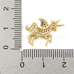925純銀製マイクロキュービックジルコニアのペンダントを切り開きます  ユニコーン  18KGP本金メッキ  19x15x2.5mm  穴：1.2mm&nbsp;STER-Q190-01G