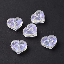 透明なアクリルビーズ  キラキラビーズ  ハート  ゴーストホワイト  12.5x14.5x5mm  穴：1.8mm  約750個/500g&nbsp;OACR-E014-03