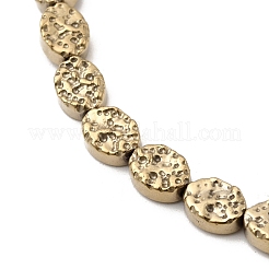 非磁性合成ヘマタイトビーズ連売り  フラットオーバル  8x6x3mm  穴：1mm  約51個/連  15.75''（40センチメートル）&nbsp;G-I365-01M