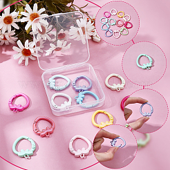 14Pcs 14 Colors Alloy Spring Gate Rings&nbsp;FIND-SC0023-28