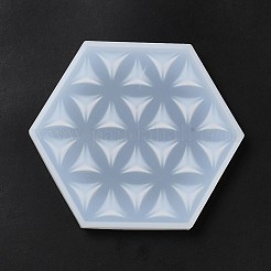 花の質感のあるカップマットのシリコーン型のDIYライフ  レジンキャスティングコースター金型  UVレジン用  エポキシ樹脂工芸品作り  六角  98x110x9.5mm&nbsp;SIMO-H009-05G