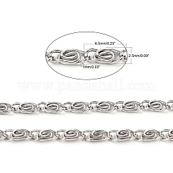 Lumachina鉄チェーン  溶接されていない  シルバーカラー  スプールで  プラチナ  6.5x2.5x1mm  約328.08フィート（100m）/ロール&nbsp;CHM001Y-N