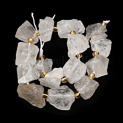 生の粗い天然水晶ビーズ連売り  水晶  ナゲット  11.5~14.5x9~16x7~15.5mm  穴：1.2~1.4mm  約16~17個/連  7.87''~8.27''（20~21センチメートル）&nbsp;G-Z087-A12