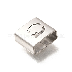 Letter Style 304 Stainless Steel Square Slide Charms&nbsp;STAS-L132-06Q