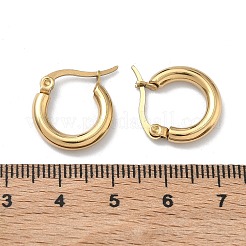 女性用304ステンレスフープピアス  イオンプレーティング（ip）  リング形状  ゴールドカラー  16x18x3mm&nbsp;EJEW-A159-01G