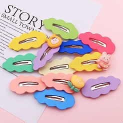 Cute Cream Color Leaf Shape Alloy Snap Hair Clips&nbsp;OHAR-PW0003-094