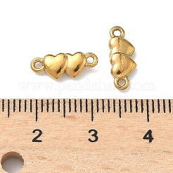 304 Stainless Steel Couple Heart Links Connector Charms&nbsp;STAS-D211-14C-G