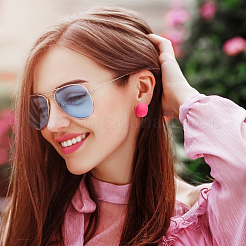 6 Pairs 6 Colors Textured Rectangle Acrylic Stud Earrings with 304 Stainless Steel Pins for Women&nbsp;EJEW-AN0003-73