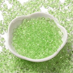 透明なアクリルビーズ  トップ掘削  丸い鈴丸ビーズ  芝生の緑  5.5x5x4mm  穴：1.2mm  約8333個/セット&nbsp;MACR-K359-02K