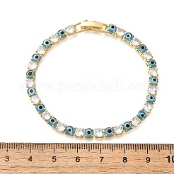 Brass Enamel Link & Charm Bracelets&nbsp;BJEW-Z094-02G-01B