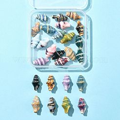 26 個 13 色の手作り磁器ビーズ  巻き貝の形  光沢釉の磁器  ミックスカラー  20x10.5x10mm  穴：1.8mm  2個/カラー&nbsp;PORC-FS0001-28