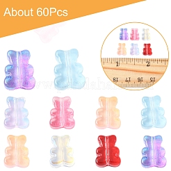 60Pcs Transparent Spray Paint Glass Beads&nbsp;GLAA-FS0002-09